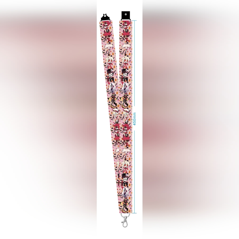 Hazbin Hotel Lanyard - Breakaway Clip & Lobster Claw Hook (Alastor Charlie Husk - Picture 10 of 10